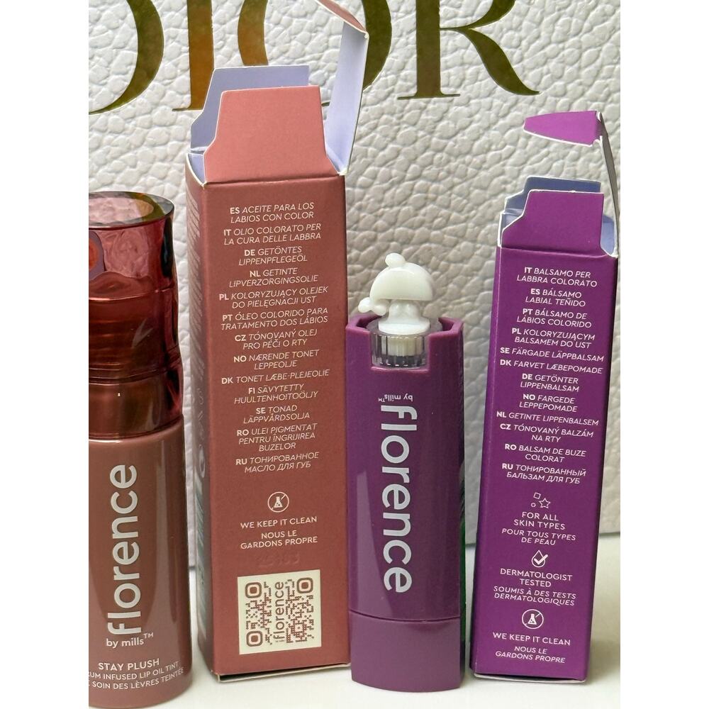 florence by mills BUNDLE - Stay Plush Lip Oil Tint & Tinted Lip Balm Bundle -NEW